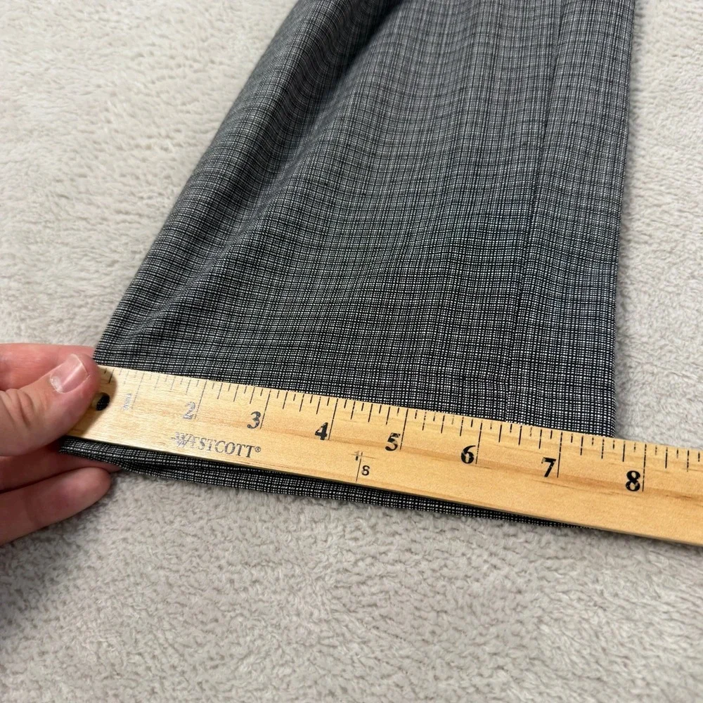 NEW Banana Republic Mens 34x30 Slim Fit Gray Plaid Dress Pants Stretch Trousers
